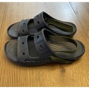 Crocs Men’s Size 12 Baya Slide Sandals Navy Blue Modified With Strap